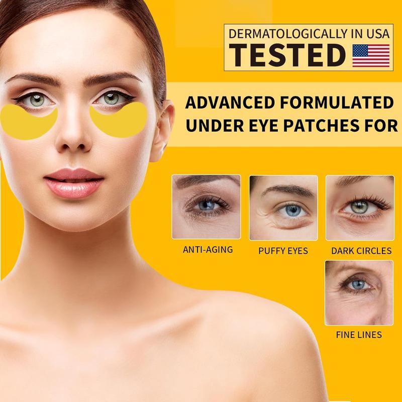 Under Eye Patches For Puffy Eyes 70PCS, 24K Gold Eye Mask For Dark Circles and Puffiness, Under Eye Mask Patches Skincare, Eye Gel Pads, Eye Patches For Wrinkles, Puffy Eyes Bags Treatment Women Men