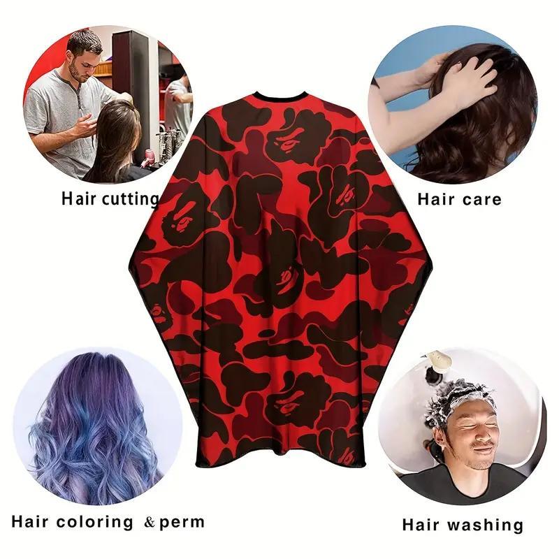 Hairdressing Tool Set, 2 Counts set Professional Camouflage Pattern Hair Cape & Hair Cleaning Brush Set, Heatless Styling Tools for Salon & Barbershop, Barber Equipment, Christmas Gift