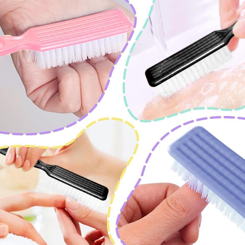 Nail Brush for Cleaning Fingernails, Handle Grip Nail Scrubber Brush, Cleaner Brushes Manicure Tools Scrub Brushes Kit, Toenail Brush To Clean Under Nails Pedicure Foot Small Brush Women Men (6 Pack)