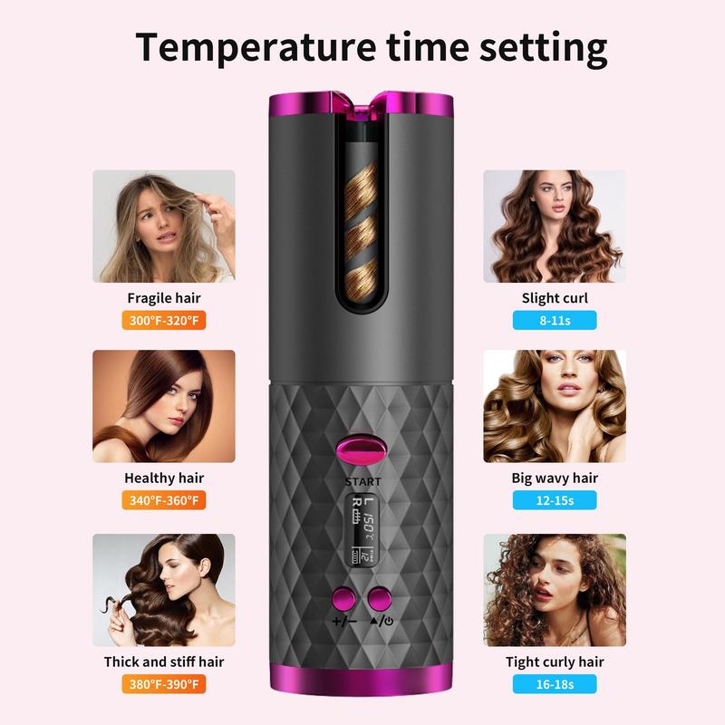 Fully Automatic Hair Curler, 1 Count Portable Rechargeable Hair Curling Iron, Hair Styling Tool for Home & Travel, Hairdressing Tool for Women & Girls, Hair Styling Tools