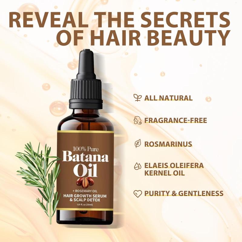 Batana Oil with Rosemary for Christmas Gift, 2 Counts set Multi-functional Strengthening & Thickening Hair Care Oil, Hair Care Product for Men & Women