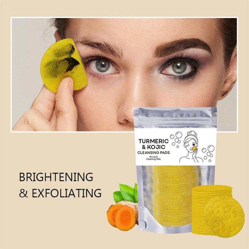 Turmeric Cleansing Pads, 3 Packs Kojic Facial Cleansing Pads, Easy To Use, Facial Skin Care Product for Women & Men