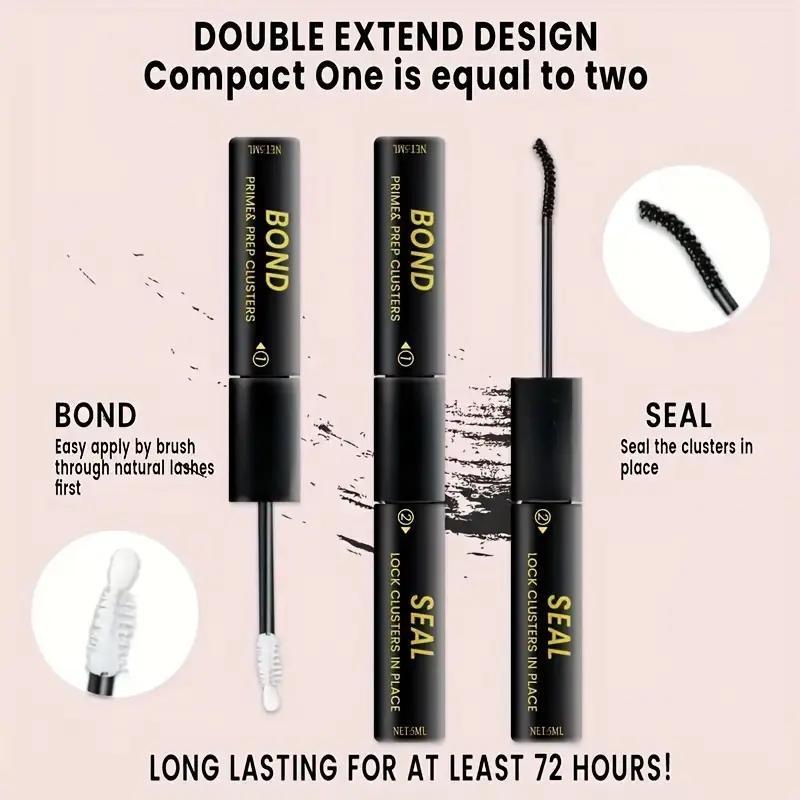 Waterproof Diy Eyelash Extension Adhesive and Sealing, 2 in 1 Long-lasting Strong Eyelash Glue, Eyelash Extension Glue for Cluster Eyelashes, Lash Clusters, Makeup Products, Cosmetic,  Eyelash Extensions Kit