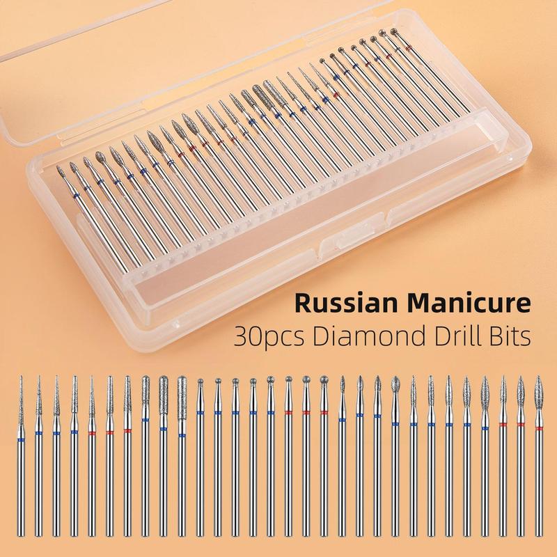 Nail Drill Bit Set with Storage Case, 30pcs Nail Polishing Head, Professional Manicure Tool for Beauty Salon Use