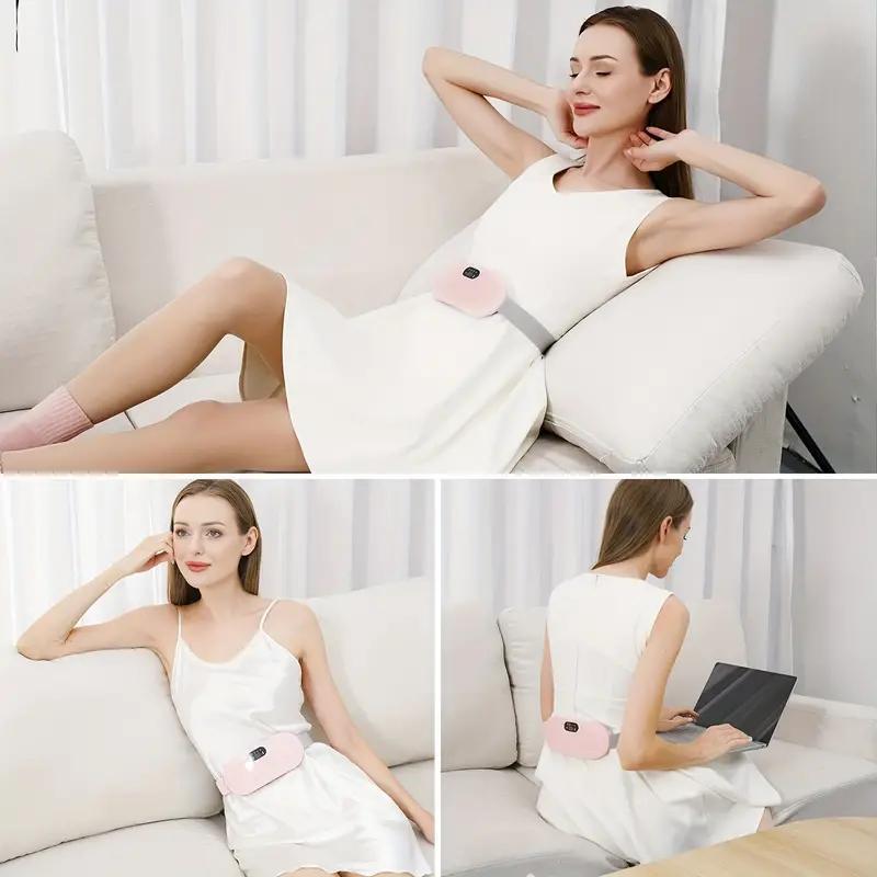 Portable Menstrual Heating Pad, USB Rechargeable Smart Uterus Warmer Belt, Vibrating Abdominal Massager, Uterus Warmer Waist Massager