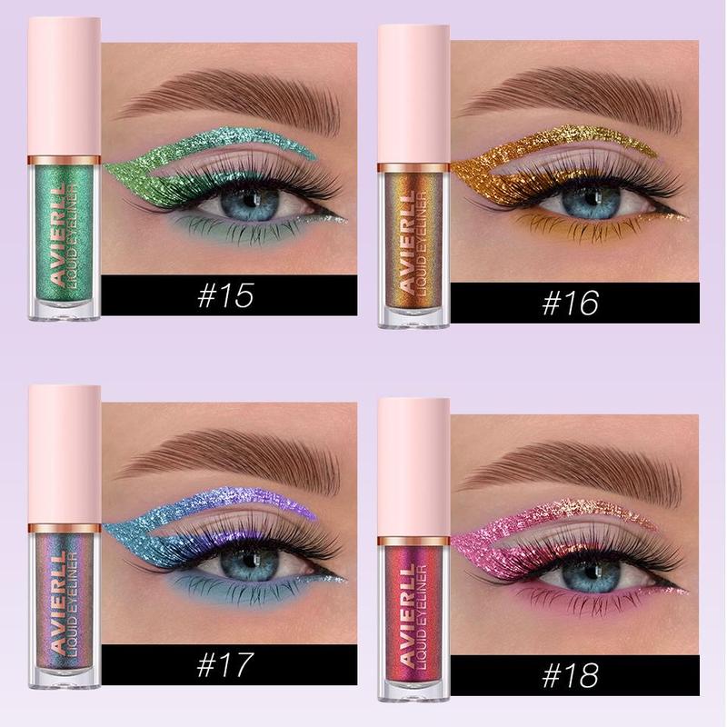 Long-lasting Waterproof Colorful Glitter Liquid Eyeshadow, 8 Counts box Easy To Apply Shimmering Eyeshadow, Eye Makeup Gift Set for Women