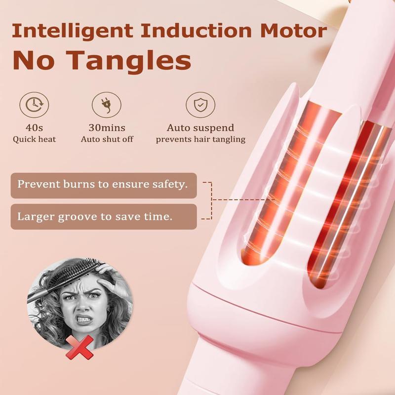 Automatic Hair Curler Iron, Curling Wand, 28mm Barrel Hair Curler with 4 Temperature-adjusting Mode, Hair Curler with Negative Ion Generator & Intelligent Timmer, Curling Iron with Intelligent Sensor, Halloween, Christmas, Fall, Ideal Winter Gift