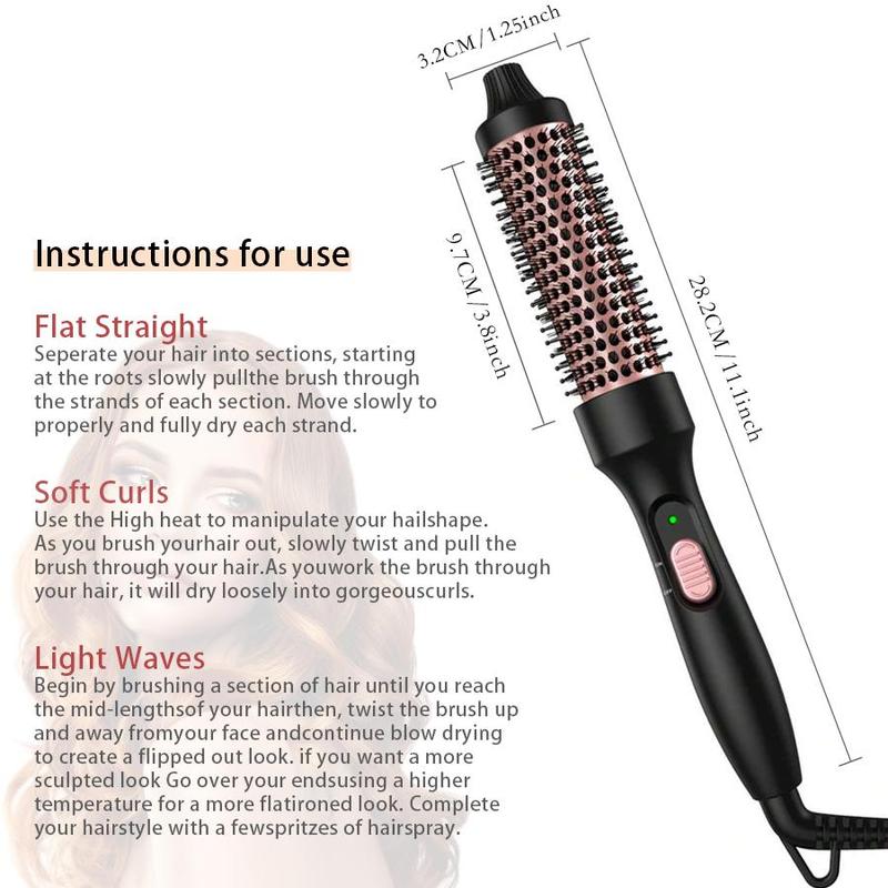 2 in 1 Hair Curler Comb, 1 Count Hair Straightening Brush, Hair Styling Tool for Home & Salon Use, Hair Curler, Men Gifts, Hot Toolsthermal Brush, Winter Gift, French Combs