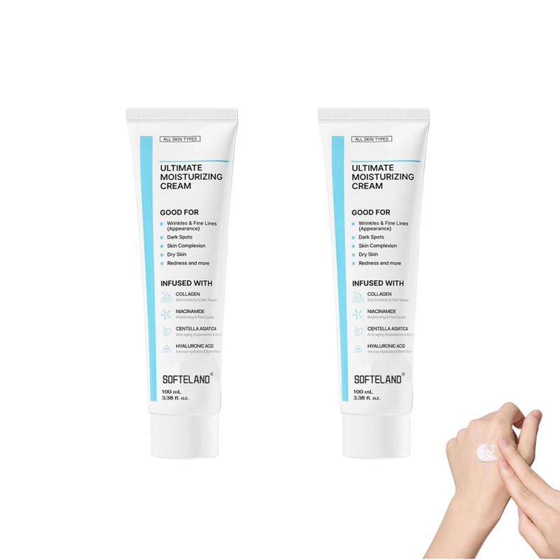 [Free Shipping] 2PCS SUltimate Moisturizing Cream (100mL)   Collagen, Niacinamide, Centella Asiatica, Hyaluronic Acid   Wrinkles, Dark Spots, Dry Skin, Redness Skincare Korean daily  glow skin care products