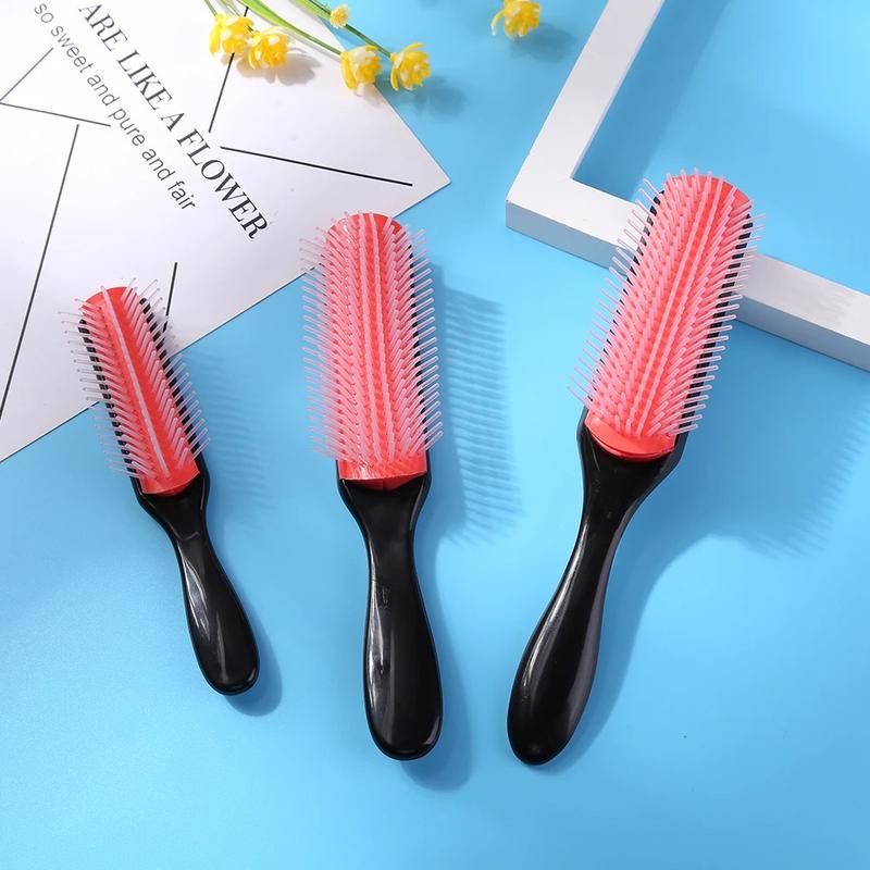 Denman Detangler Hairbrush for All Hair Types - 9 Rows Detangling Brush with Scalp Massager and Wet Removable DIY Hair Comb Brush