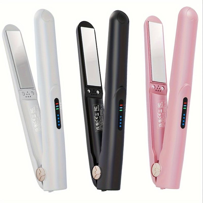 Cordless Hair Straightener Curling Iron, Mini Portable USB, Intelligent Temperature Control to Upgrade the Anti- scalding, Hair Care Anion Care Hair, Large- capacity Lithium Battery Lasting Life, Portable Charger, Party, Travel