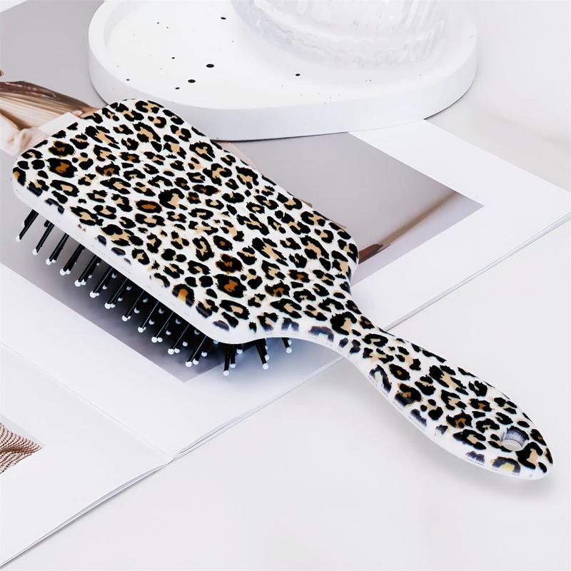 Leopard Pattern Air Cushion Comb, 1 Count Anti-static Hair Brush, Suitable For All Hair Types, Gifts For Girls