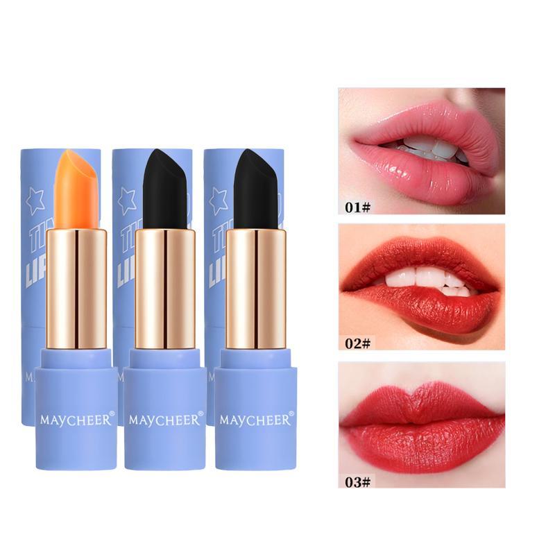 Natural Look Color Changing Lipstick Kit, 3 Counts set Moisturizing Tinted Lip Balm, Easy Coloring Lip Sticks, Girls & Women Makeup Accessories, Lip Makeup Products, Birthday Gifts