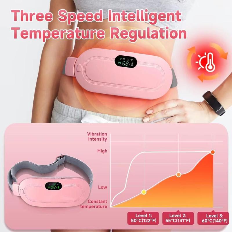 Portable Menstrual Heating Pad, USB Rechargeable Smart Uterus Warmer Belt, Vibrating Abdominal Massager, Uterus Warmer Waist Massager