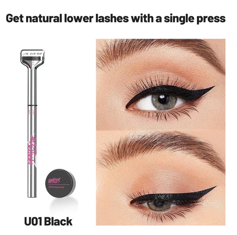 UNICOS Lower Eyelash Stamp, 2-in-1 Eyeliner with Lash Stamp, Easy-to-Use, Waterproof & Smudge-Proof Ink, Natural Look for Beginners Makeup Cosmetic