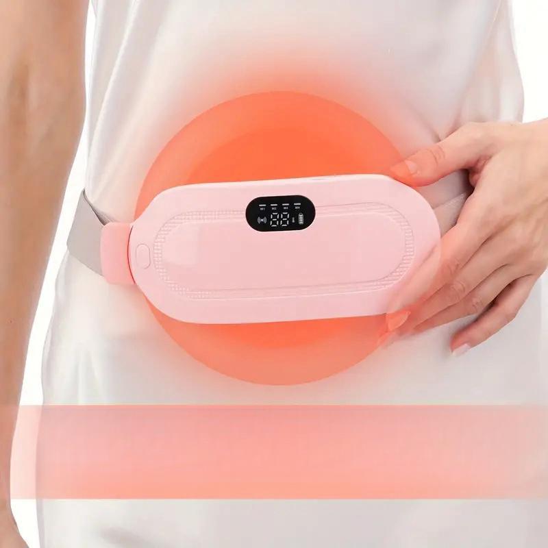 Portable Menstrual Heating Pad, USB Rechargeable Smart Uterus Warmer Belt, Vibrating Abdominal Massager, Uterus Warmer Waist Massager