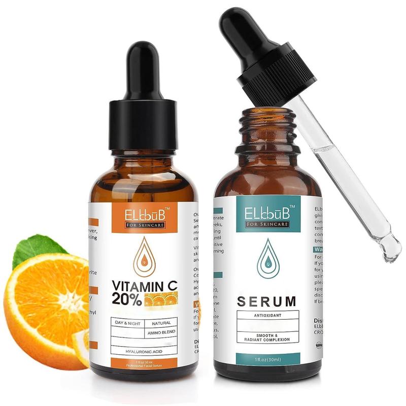 ELBBUB Facial Serum 3 Pack, Vitamin C Serum with Hyaluronic Acid, Vitamin A and Amino Acids, Boost Skin Collagen