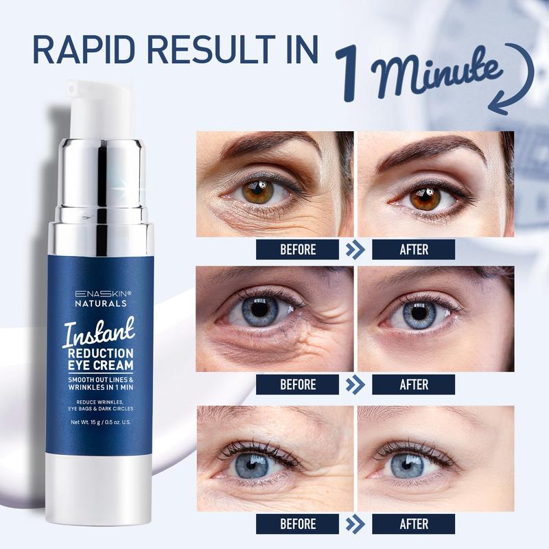 Instant Reduction Eye Cream: Rapid Tightener for Dark Circles, Fine Lines, Puffiness - Anti-Aging Under Eye Cream for Eye Bags, 60-Second Results