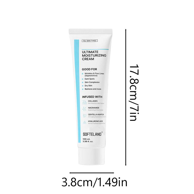 [Free Shipping] 2PCS SUltimate Moisturizing Cream (100mL)   Collagen, Niacinamide, Centella Asiatica, Hyaluronic Acid   Wrinkles, Dark Spots, Dry Skin, Redness Skincare Korean daily  glow skin care products