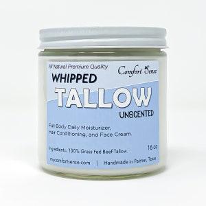 All Natural Whipped Tallow unscented Whipped Tallow, Grass fed Beef Tallow Moisturizer