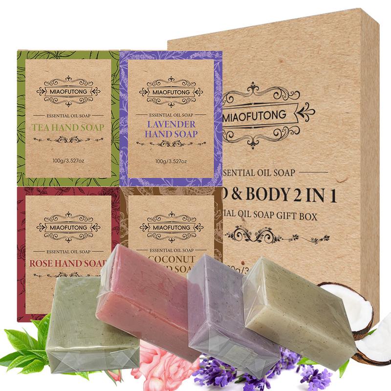 Lavender Frosted Granular Soap, Rose Plant Handmade Soap, Rose, Coconut, Tea Tree, Men'S And Women'S Strong Decontamination Body Soap, Kraft Paper Wrapped With A Texture And Ritual Feel, Suitable For Gift And Travel Package