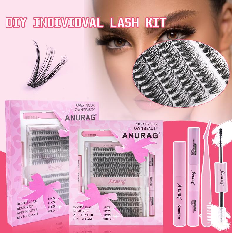 Individual Eyelash Kit, Includes Eyelash Bonding & Sealant, Eyelash Remover, Eyelash Applicator, Eyelash Bundle 240pcs, D Curl DIY Eyelash Extensions, Eyelash Curl, Ultra Thin & Soft, Self-Application at Home dragonlashes Makeup Pack Tweezer Cosmetic