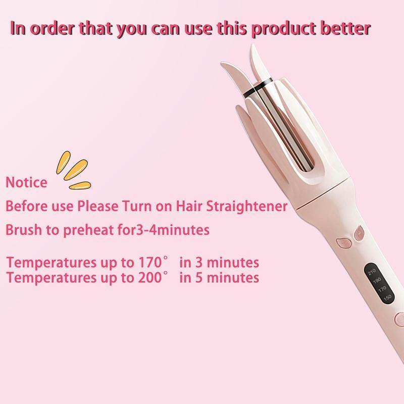 Electric Heated Hair Curler, 1 Box 4 Heat Levels Rotating Curling Iron, Professional Long-lasting Electric Big Wave Hair Styling Tool for Beach Waves