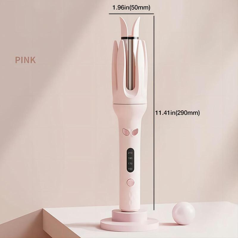 Electric Heated Hair Curler, 1 Box 4 Heat Levels Rotating Curling Iron, Professional Long-lasting Electric Big Wave Hair Styling Tool for Beach Waves