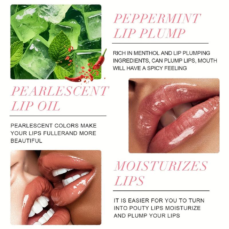 6Pcs Hydrating Lip Oil Set,Fruity Color Changing Lip Glaze Plumping Lip Glow Oil Transparent Moisturizing Tinted Lip Balm Long Lasting Nourishing Repairing for Dry Lip