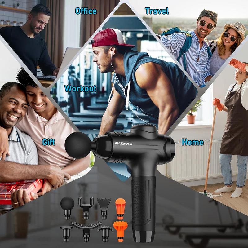 X6 Massage Gun, Massage Gun Deep Tissue, Back Massage Gun for Athletes for Pain Relief Attaching 8 PCS Replacement Heads, Percussion Massager with 10 Speeds & LED Screen