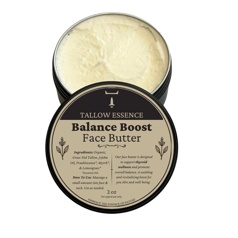 Balance Boost Face Butter for Thyroid Health with Organic Grass-Fed Tallow and Jojoba Oil