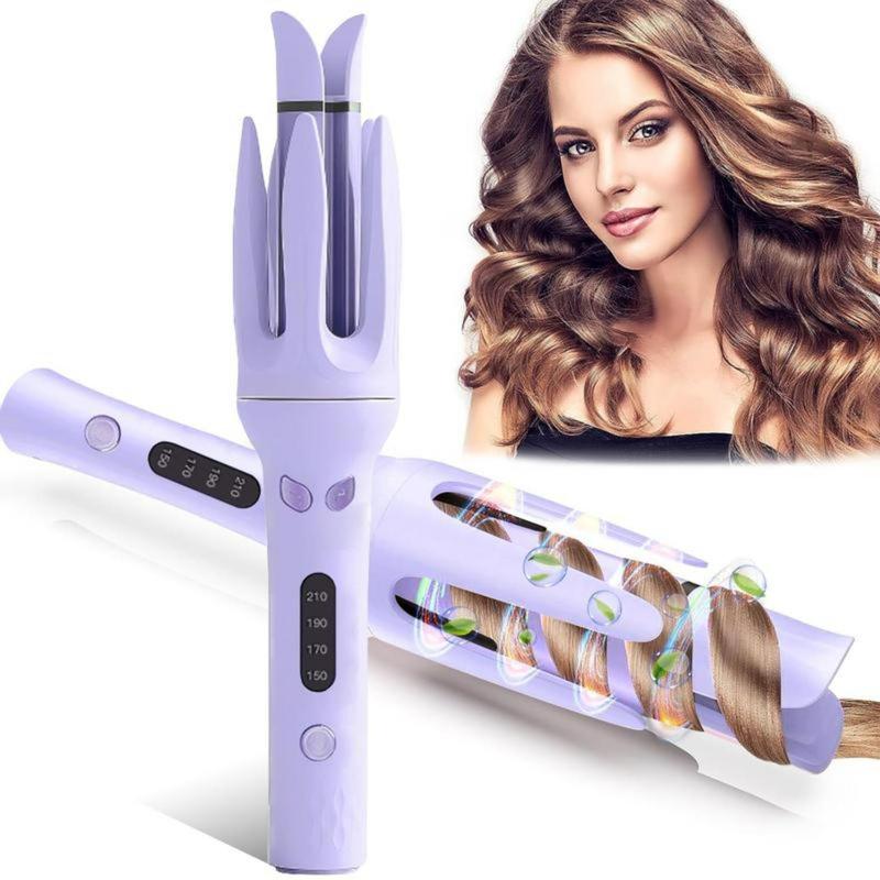 Electric Heated Hair Curler, 1 Box 4 Heat Levels Rotating Curling Iron, Professional Long-lasting Electric Big Wave Hair Styling Tool for Beach Waves