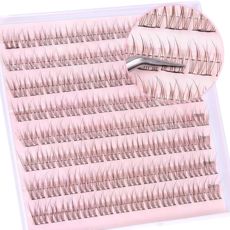 Brown Self Adhesive Lash Clusters Eyelash Extensions Self Adhesive Eyelash Clusters 120pcs DIY Individual Lash Extensions Natural Wispy Cluster Lashes by Ruairie