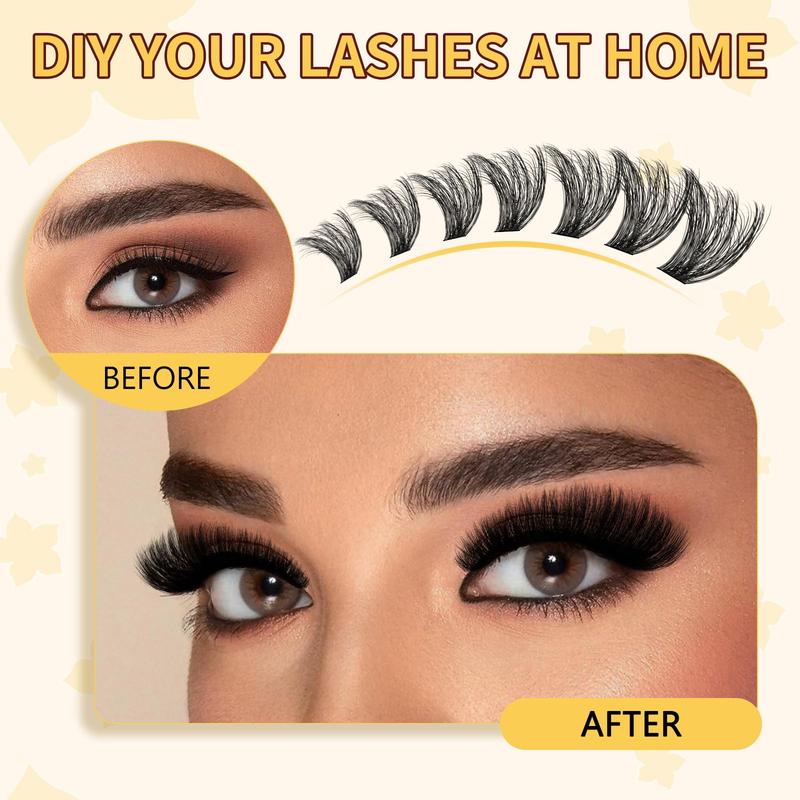 DIY Lash Extension Kit, 320Pcs 80D+100D Fluffy Lash Clusters 12-18mm Volume Individual Lashes with Lash Bond and Seal and Lash Tweezers Easy DIY at Home(80+100D Fluffy Kit)