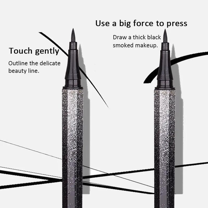 Long Lasting Eyeliner Pencil, Waterproof Liquid Eyeliner, Sweat Proof Fine Tip Eyeliner Pens, Quick Drying Eyeliner Pen with Precise Flexible Tip & Comfortable Grip