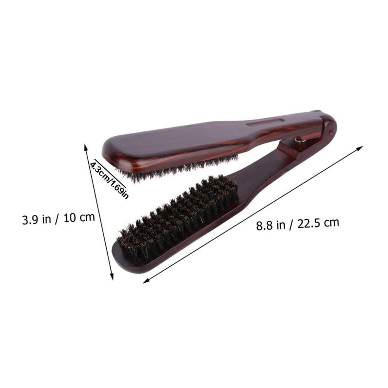 Wooden Anti-static Double Brush Comb, V-shaped Hair Straightener, Salon Hair Styling Tool, Travel Hair Brush, Foldable Hair Comb, Home Hair Styling Tool