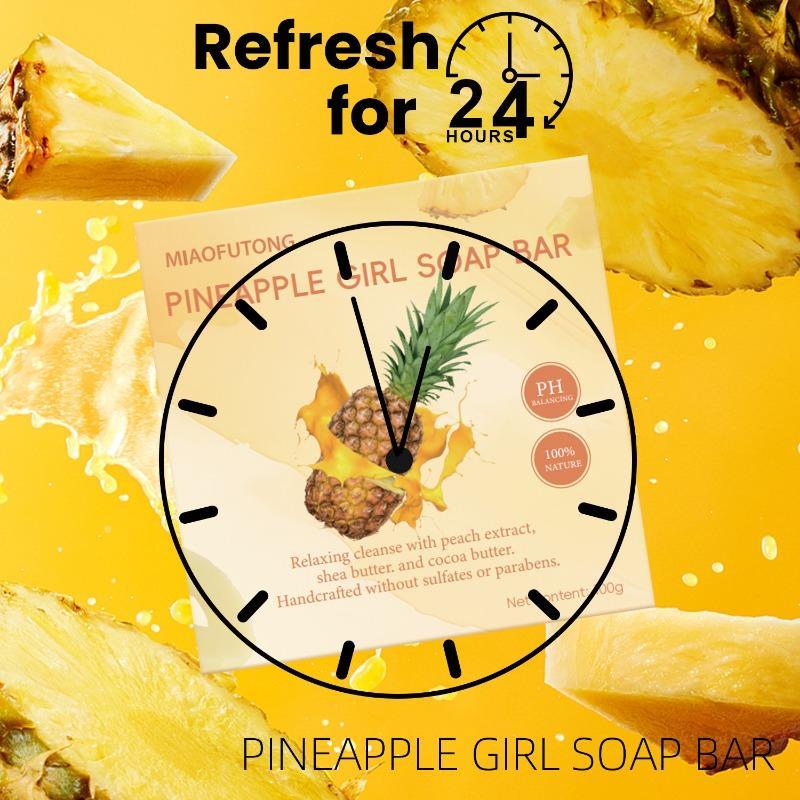 Pineapple Scented Handmade Cold Soaps, 2 Counts set Exfoliating Body Wash Soaps, Body Care Soaps For Women & Men