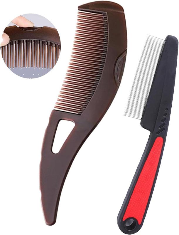 Anti-dandruff comb, stainless steel fine tooth comb, scalp psoriasis comb, anti-dandruff comb, scalp anti-poison comb, lice comb, multi-functional scalp massage comb, female, male, small gift