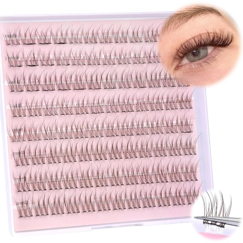 Brown Self Adhesive Lash Clusters Eyelash Extensions Self Adhesive Eyelash Clusters 120pcs DIY Individual Lash Extensions Natural Wispy Cluster Lashes by Ruairie