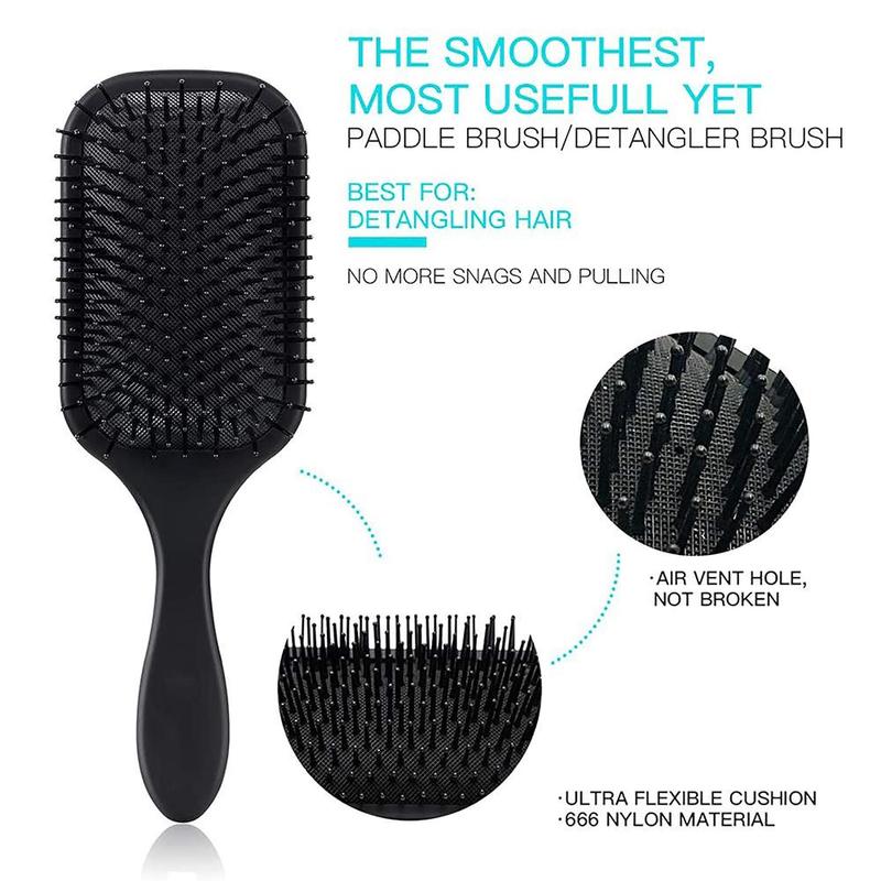 Hair Brush Set, 4 Counts set Detangling Brush and Hair Comb Set for Men and Women, Heatless Styling Tools for Long Thick Thin Curly Natural Hair