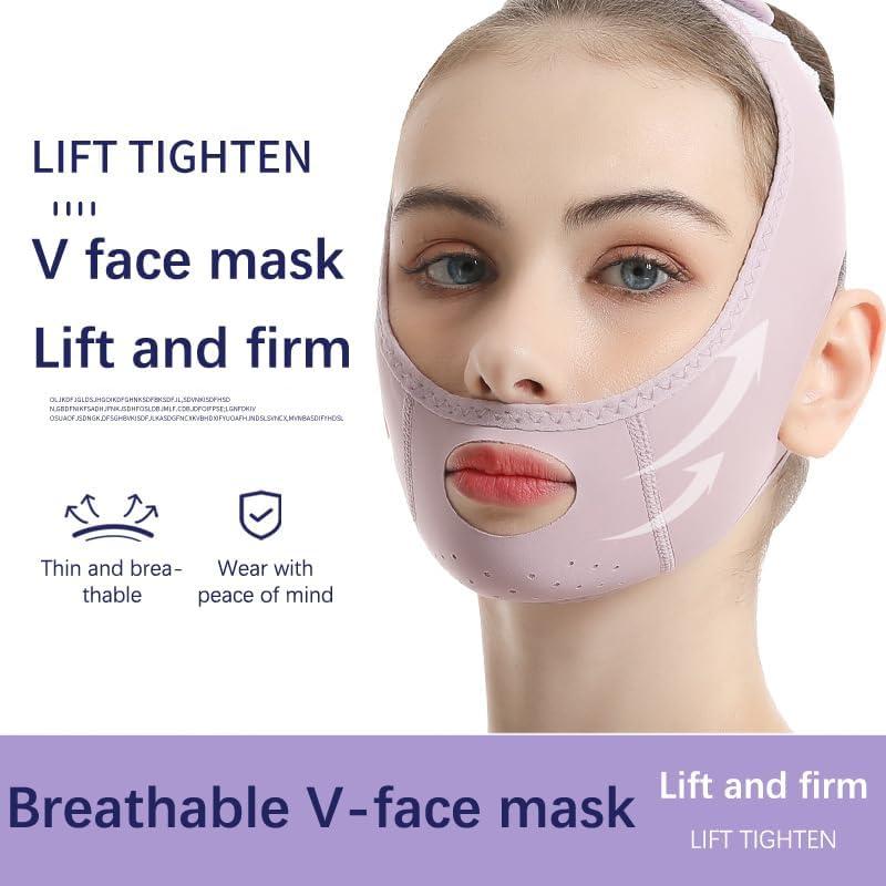 1 Count Facial Thin Face Bandage, V-Shaped Lifting & Tightening Mask for Wrinkle Sagging Improvement, Double Chin Reduction,Full Face Skincare Comfort