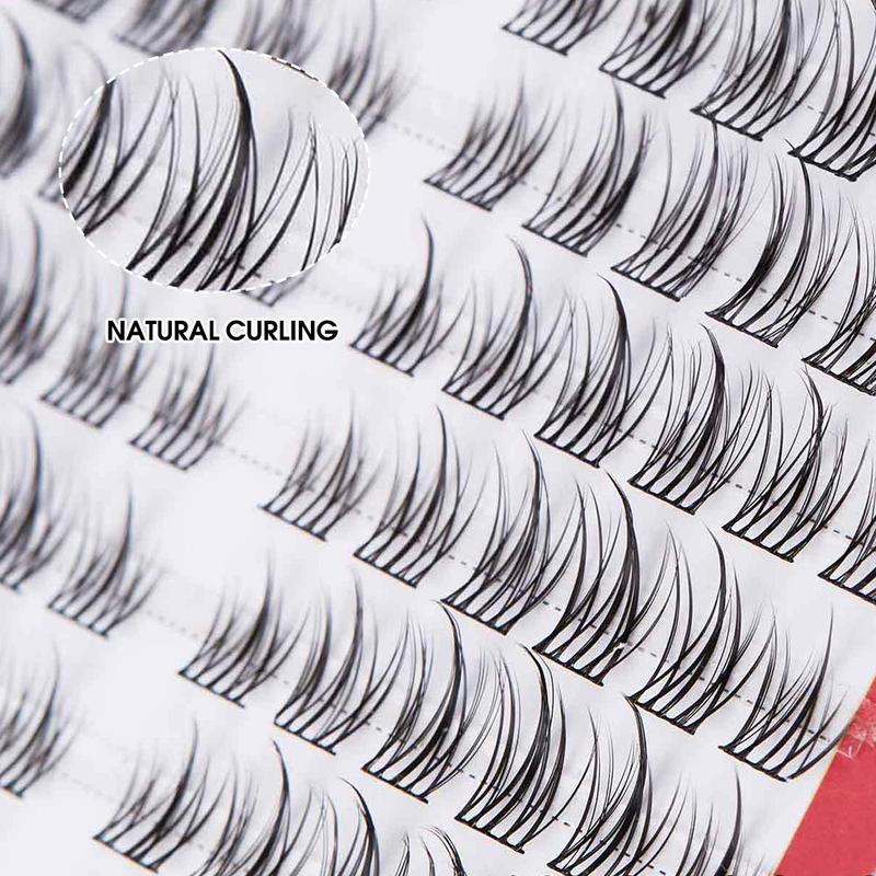 C Curl   Individual False Eyelashes, 1 Set Natural Look Eyelash Extensions, Self Grafting Eyelash Clusters, False Eyelashes Clusters