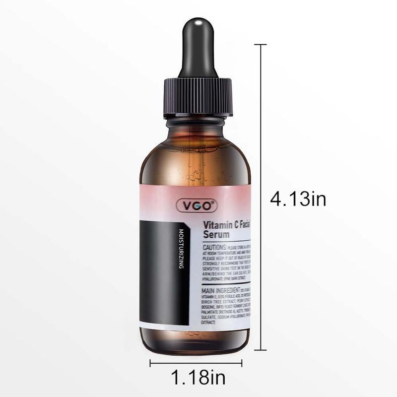 VGO Vitamin C Facial Serum Essence, 30ml Comfort Skincare Face Serum, Gentle Serum Vitamina E Cream- Cleanser-B3 Serum Essence 60ml Cleansing Hydrate Moisturizer Moisturize Moisture Skin Repair Hydrating Vitamin E