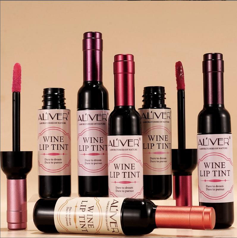 LIVE Lipstick Viral, Aliver 6 Hours Long-lasting & Waterproof Bottle Style Matte Lip Tint Set - 6 Shades, High Pigmentation & Satin, Tiktok Top Creators Highly Recommended: #aliverwinelipsticks