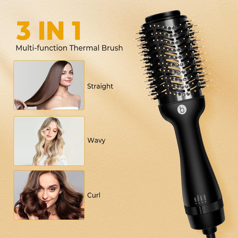 OKWRAP 3 In 1 BlowoutBrush, One Step Volumizer Hot Air Brush Comfort