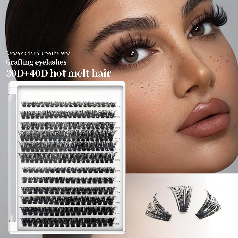 Fluffy Eyelash Extension Kit contains 240 thick lashes, 30D+40D individual lashes, individual lash set with lash bonding and sealant, lash remover, lash applicator, professional women's make-up accessories, beginner's manual  Makeup Clear Daily Cosmetic