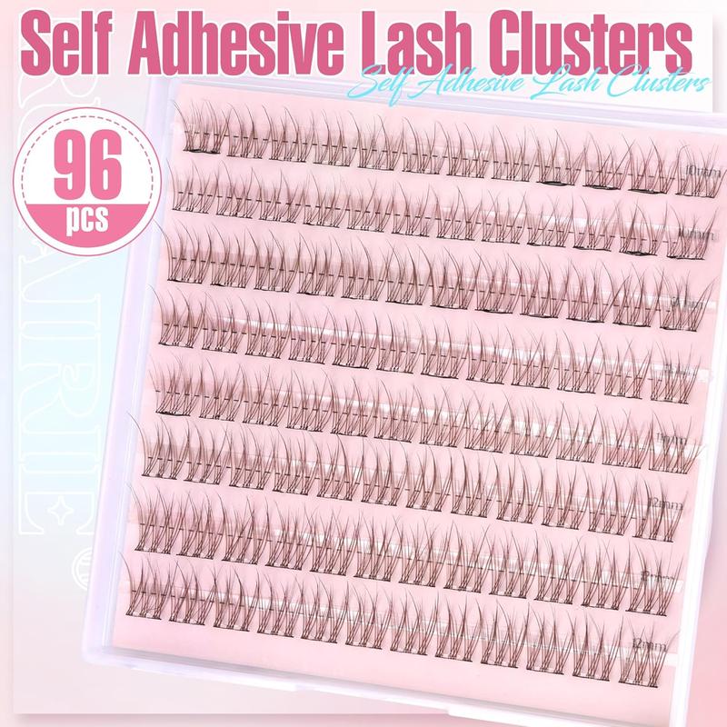 Brown Self Adhesive Lash Clusters Eyelash Extensions Self Adhesive Eyelash Clusters 120pcs DIY Individual Lash Extensions Natural Wispy Cluster Lashes by Ruairie