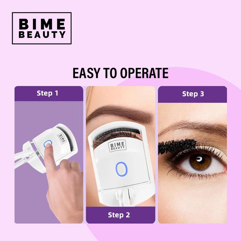 Bime Beauty Electric Heated Eyelash Curler | Long-Lasting Eyelash Curler Professional Eye Makeup Tool | Curl Eyelashes Effortlessly