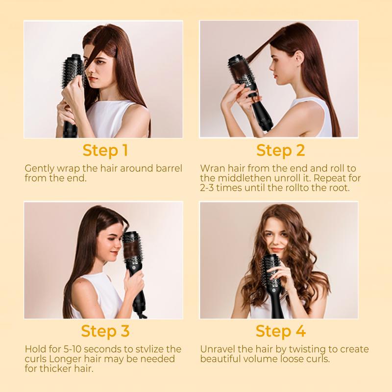 OKWRAP 3 In 1 BlowoutBrush, One Step Volumizer Hot Air Brush Comfort