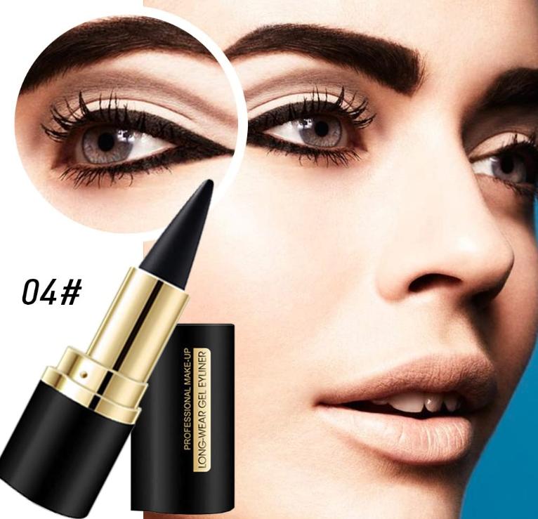 Kaely 2Pcs Black Brown Gel Eyeliner Pencil Set,Natural Cream Eye Liner Waterproof Smudge Proof,Cat Eye Black Smokey Eyeshadow Palette Stick,Goth Halloween Makeup,delineador de ojos contra el agua Lipliner Smooth Cosmetic Clear Gift Wife